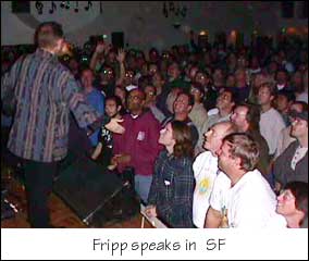 Fripp speaks to the audience