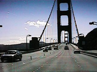 crossing the Golden Gate bridge